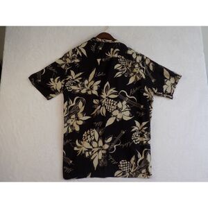 Vintage Honolulu Harbor Shirt Tropical Pineapple Floral Print Rayon Size Large
